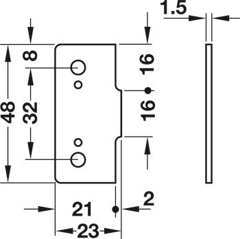 Distanční podložka AS, Häfele Keku AS 1,5 mm