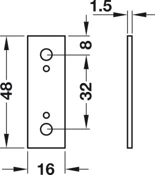 Distanční podložka, Häfele Keku EH 1,5 mm