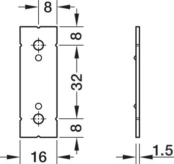 Distanční podložka, Häfele Pacofix SF, 1,5 mm