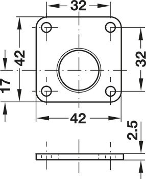 Distanční podložka, Pro zámek se závorou k přišroubování