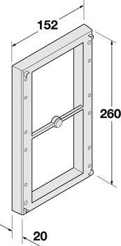Distanční rám, Pro sklopnou tyč 2004, rozteč 20 mm, stohovatelný