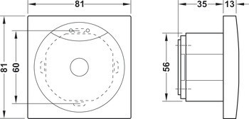 Doplňková nástěnná čtečka, na opačné straně WT 100, Dialock, Legic® Integra