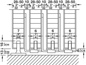 Doplňková sada pro teleskopické otevírání, pro Häfele Slido D-Line11 50P / 80P / 120P, 50C / 80C / 120C a 50I / 80I / 120I