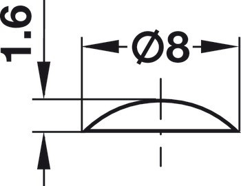 Doraz dveří, DB007, samolepicí, kulatý, ⌀ 8 mm, výška 1,6 mm