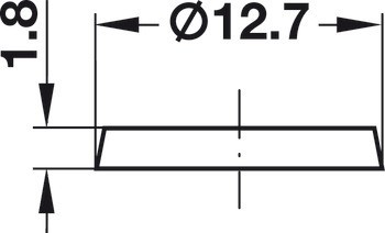 Doraz dveří, DB122, samolepicí, kulatý, ⌀ 12,7 mm, výška 1,8 mm