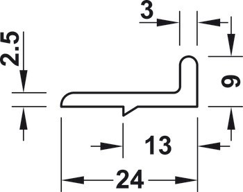 Dorazová páska, K přišroubování, 24 x 9 mm