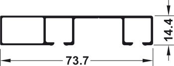 Double guide track, for screw fixing, not pre-drilled