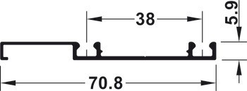 Double running track, for screw fixing, not pre-drilled