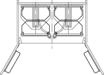 Drátěný koš, ocel, systém držáků na kuchyňské potřeby, pro závěsný profil