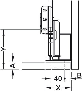 Dřevěné otočně posuvné dveře, Accuride 1321, sada