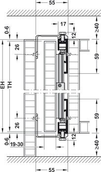 Dřevěné otočně posuvné dveře, Hawa Concepta 25/30 průmyslová sada