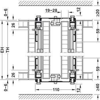 Dřevěné otočně posuvné dveře, Hawa Concepta 25/30/40/50, sada