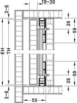Dřevěné otočně posuvné dveře, Hawa Concepta 25/30/40/50, sada