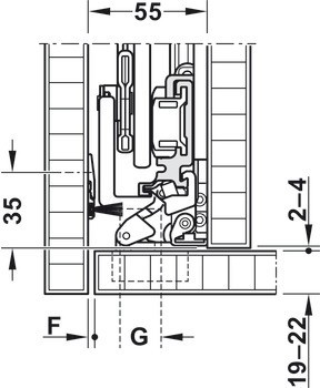 Dřevěné otočně posuvné dveře, Hawa Concepta 35 předmontovaná, sada