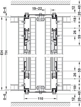 Dřevěné otočně posuvné dveře, Hawa Concepta 35 předmontovaná, sada