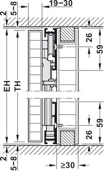 Dřevěné otočně posuvné dveře, Hawa Concepta 25/30/40/50, sada