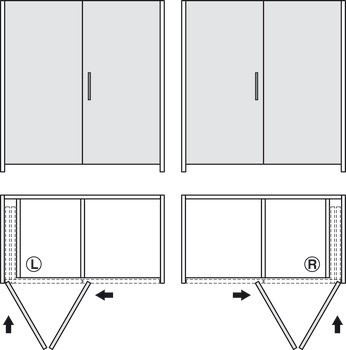Dřevěné posuvně skládací dveře, HAWA Folding Concepta 25, sada, závěsy s mechanismem tlumeného zavírání