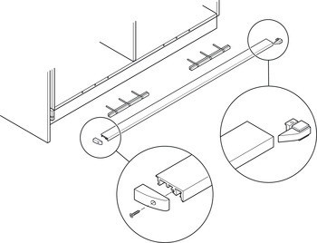 Dřevěné posuvně skládací dveře, HAWA Folding Concepta 25, sada, závěsy s mechanismem tlumeného zavírání