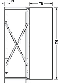 Dřevěné posuvně skládací dveře, HAWA Folding Concepta 25, sada, závěsy s mechanismem tlumeného zavírání