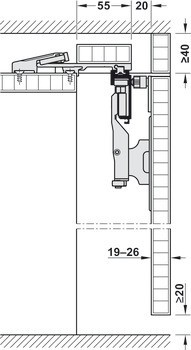 Dřevěné posuvně skládací dveře, HAWA Folding Concepta 25, sada, závěsy s mechanismem tlumeného zavírání