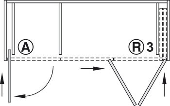Dřevěné posuvně skládací dveře, HAWA Folding Concepta 25, sada, závěsy s mechanismem tlumeného zavírání