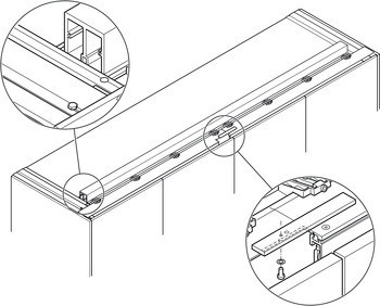 Dřevěné posuvně skládací dveře, HAWA Folding Concepta 25, sada, závěsy s mechanismem tlumeného zavírání