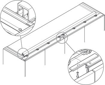 Dřevěné posuvně skládací dveře, HAWA Folding Concepta 25, sada, závěsy s mechanismem tlumeného zavírání