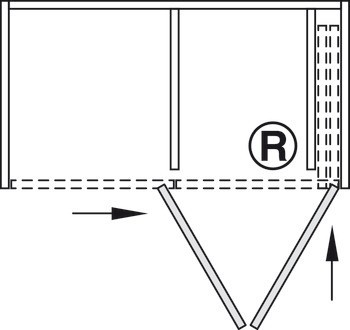 Dřevěné posuvně skládací dveře, HAWA Folding Concepta 25, sada, závěsy s mechanismem tlumeného zavírání