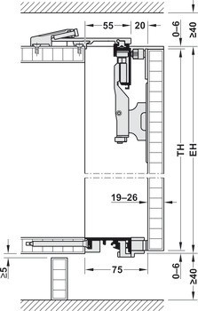 Dřevěné posuvně skládací dveře, Hawa Folding Concepta 25, sada, závěsy s mechanismem tlumeného zavírání