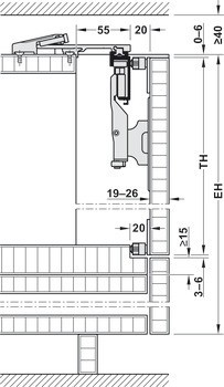 Dřevěné posuvně skládací dveře, Hawa Folding Concepta 25, sada, závěsy s mechanismem tlumeného zavírání