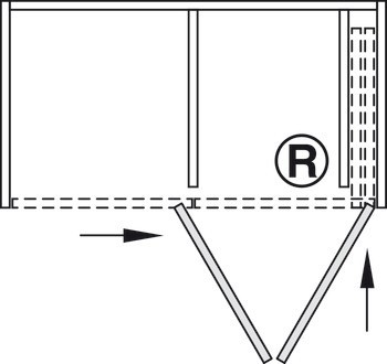 Dřevěné posuvně skládací dveře, Hawa Folding Concepta 25, sada, závěsy s mechanismem tlumeného zavírání