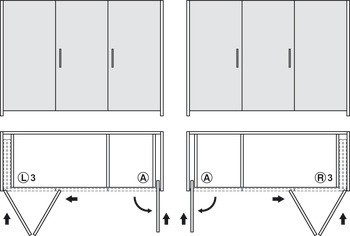 Dřevěné posuvně skládací dveře, Hawa Folding Concepta 25, sada, závěsy s mechanismem tlumeného zavírání