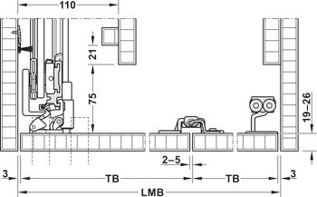Dřevěné posuvně skládací dveře, Hawa Folding Concepta 25, sada, závěsy s mechanismem tlumeného zavírání