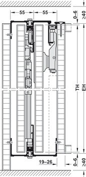 Dřevěné posuvně skládací dveře, Hawa Folding Concepta 25, sada, závěsy s mechanismem tlumeného zavírání