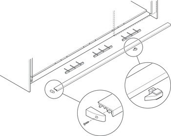 Dřevěné posuvně skládací dveře, Hawa Folding Concepta 25, sada, závěsy s mechanismem tlumeného zavírání