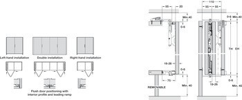 Dřevěné posuvně skládací dveře, Hawa Folding Concepta 25, sada, závěsy s mechanismem tlumeného zavírání