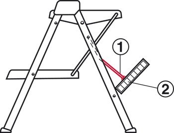 Držák do soklu, Ocel, k zavěšení na sklopné schůdky Hailo Step-Fix