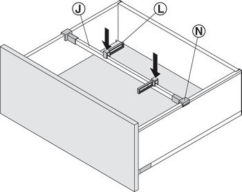 Držák relingu, Pro příčný reling Blum Ambia Line, design ocel
