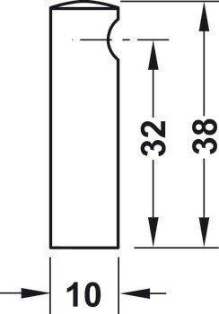 Držák relingu, systém relingu nástavby, pro 1 reling nástavby 6 mm, koncový sloupek