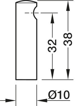 Držák relingu, systém relingu nástavby, pro 1 reling nástavby, 6 mm