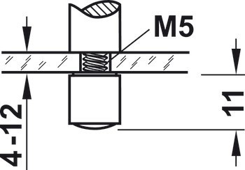 Držák relingu, systém relingu nástavby, pro 2 relingy nástavby 6 mm, koncový sloupek