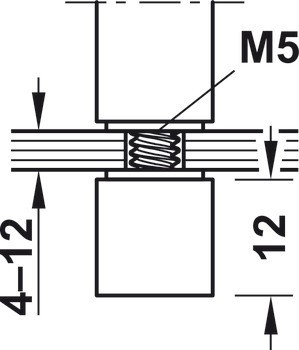 Držák relingu, systém relingu nástavby, pro reling nástavby 8 x 8 mm