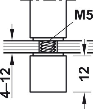 Držák relingu, Systém relingu nástavby, pro reling nástavby 8x8 mm, koncový reling nástavby