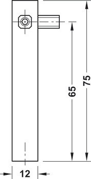 Držák relingu, Systém relingu nástavby, pro reling nástavby 8x8 mm, rohový díl relingu nástavby 90°