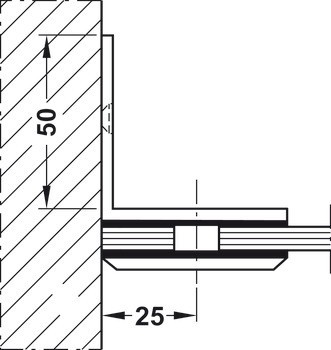 Držák skla, Pro spojení stěny-skla