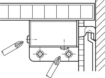 Držák skříňky, Nástěnná jednotka, k přišroubování