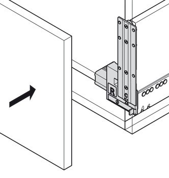Důlkovací přípravek, Pro zpracování čelního panelu, Blum Legrabox