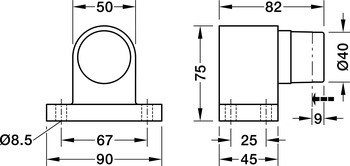 Dveřní doraz montovaný na podlahu, KWS 2024