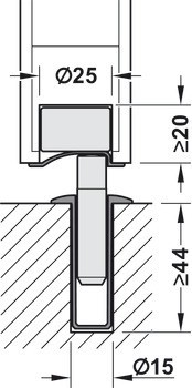 Dveřní doraz montovaný na podlahu, Magnetický, standardní