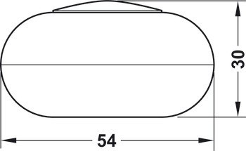 Dveřní doraz montovaný na podlahu, zinková slitina, k přišroubování nebo nalepení, kulaté ⌀ 54 mm